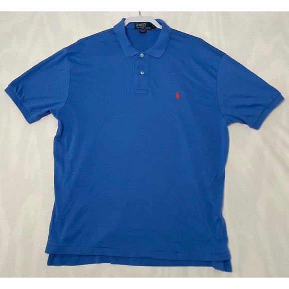 Polo Ralph Lauren Polo Shirt Classic Fit Short Sleeve Casual Blue L - Picture 7 of 7
